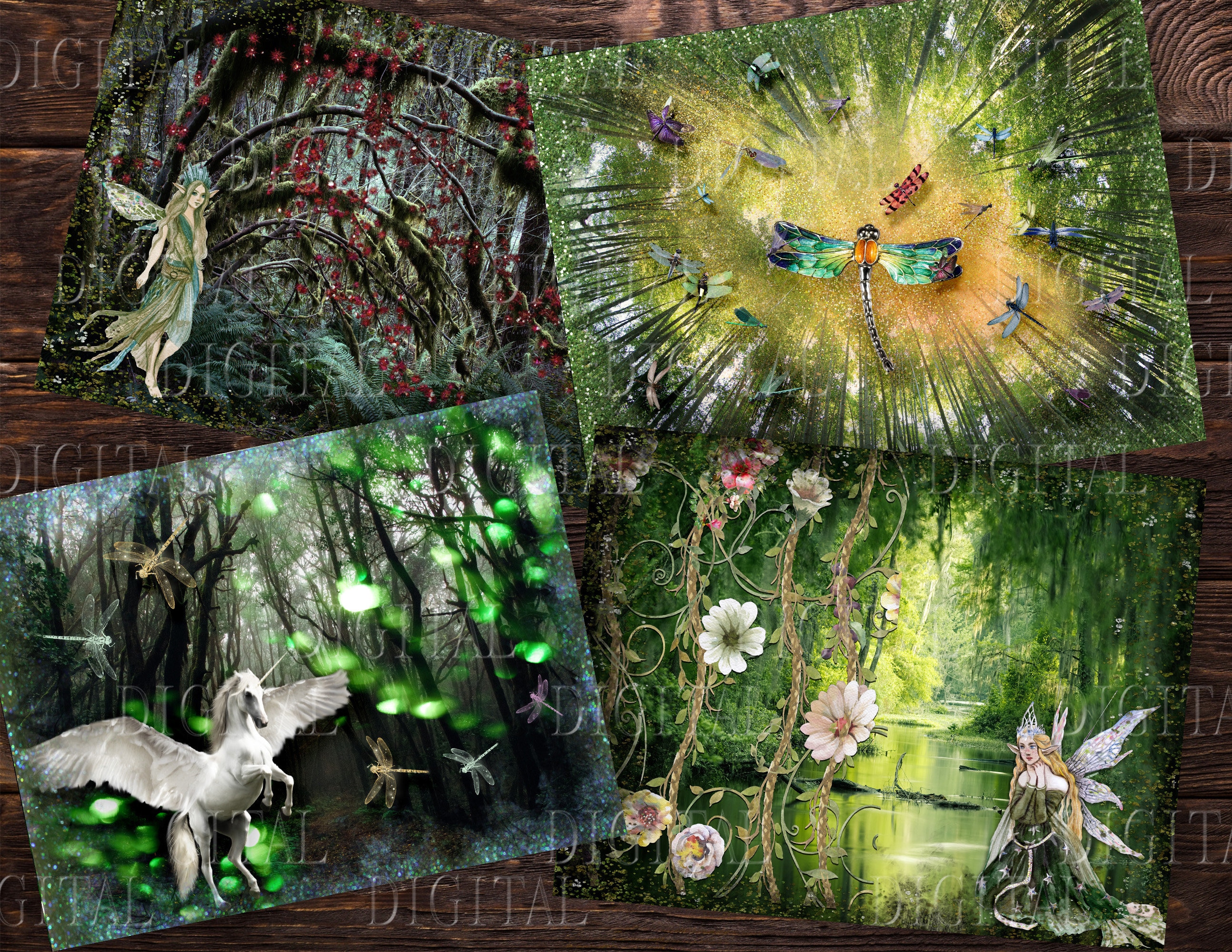 Magical Forest Fairies Feature Wall Art Mural Wall Paper Self Adhesive  Vinyl
