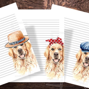 Yellow Labrador Retriever, Dogs Lined Paper, Golden Retriever, 7 JPG