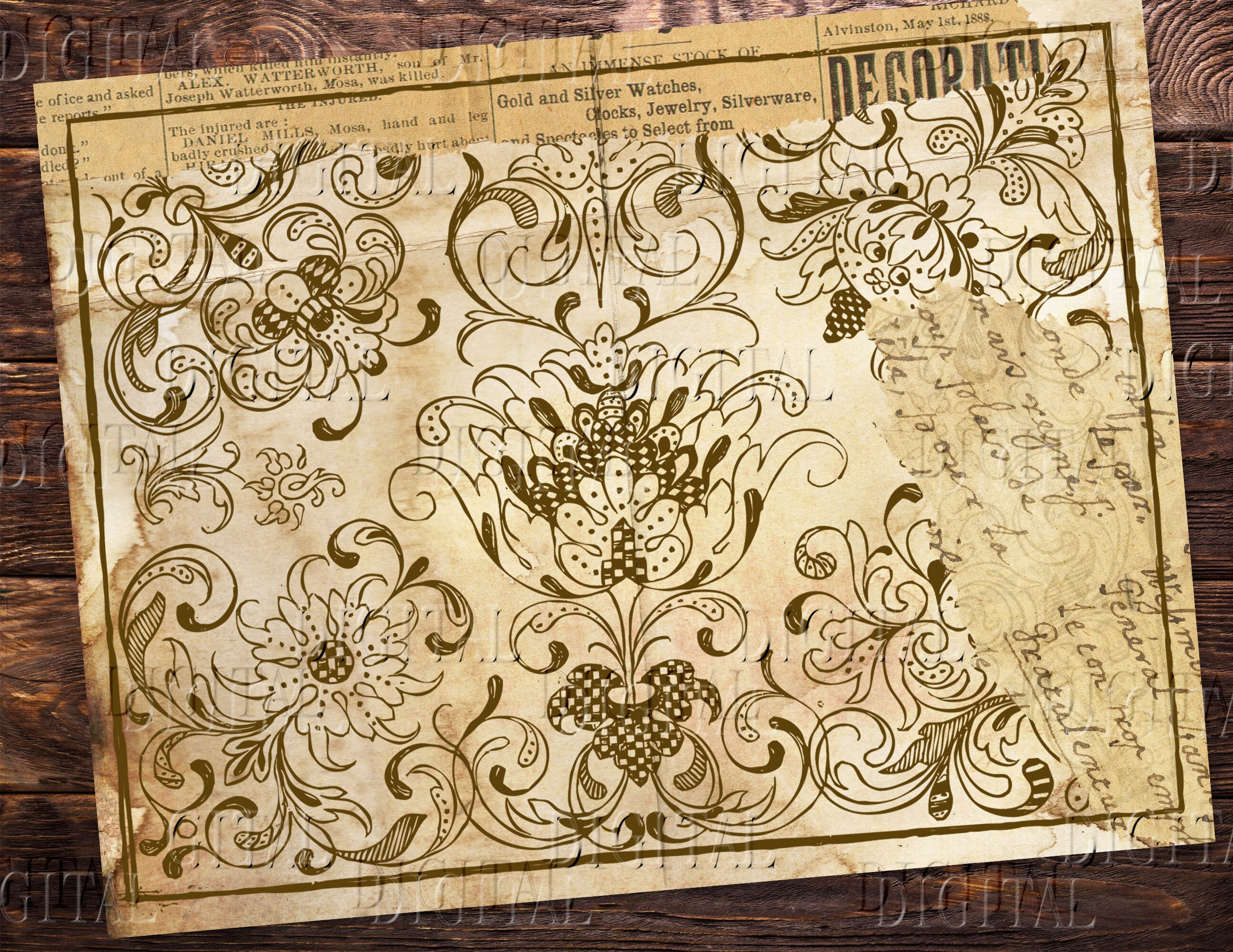 Old Paper Junk Journal Printable: Vintage Ephemera Pages (PDF) - Etsy ...