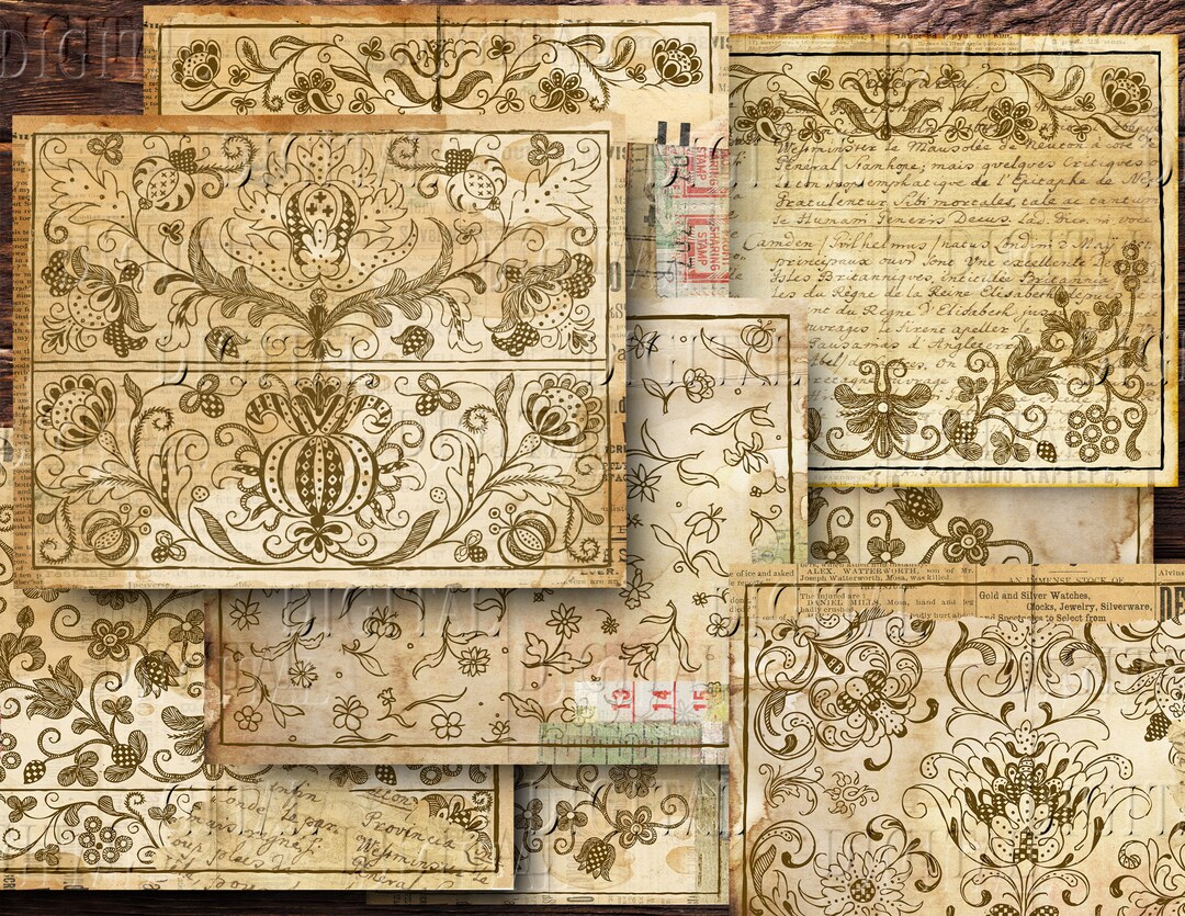 Old Paper Junk Journal Printable: Vintage Ephemera Pages (PDF) - Etsy