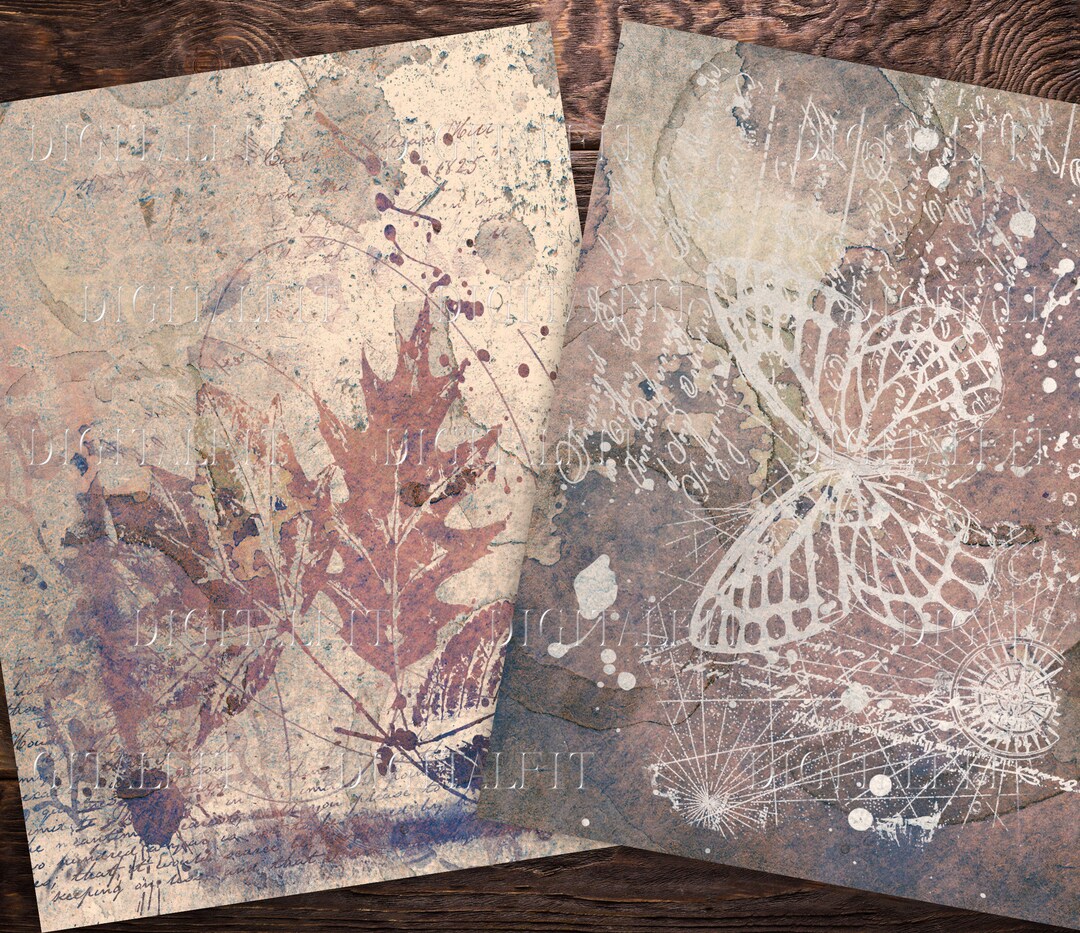 Grunge Digital Paper, 10 Junk Journal Pages, Instant Download - Etsy