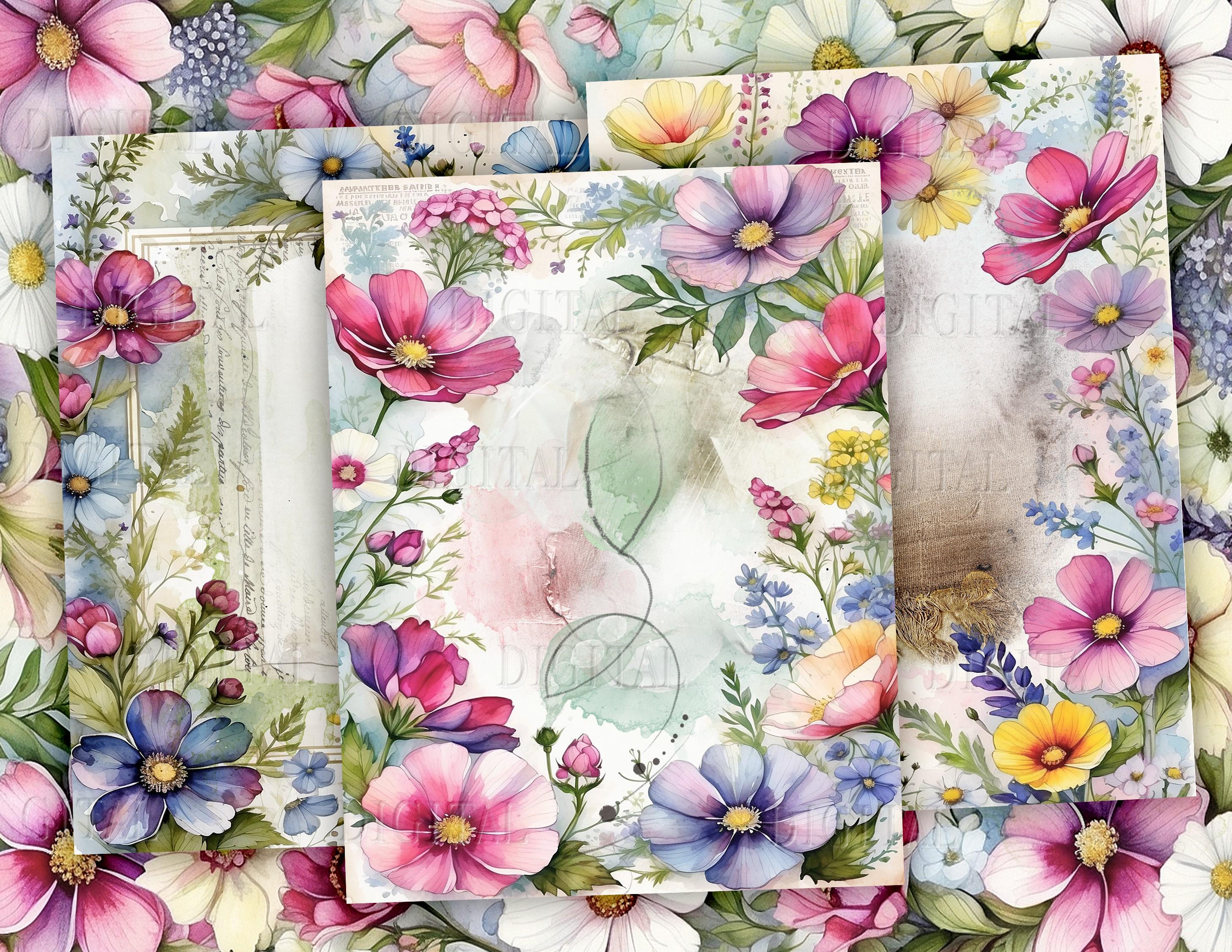 Wildflower Junk Journal Paper: Botanical Floral Pages (PDF) - Etsy