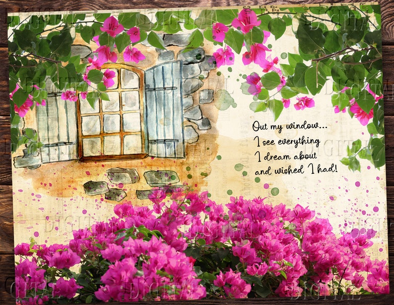 Old Windows & Spring Blooming Garden 12 Vintage Cottage Junk Etsy