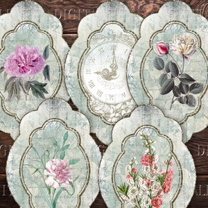 Victorian Style Printable Tags, Labels, 8 Printable Pages, PDF