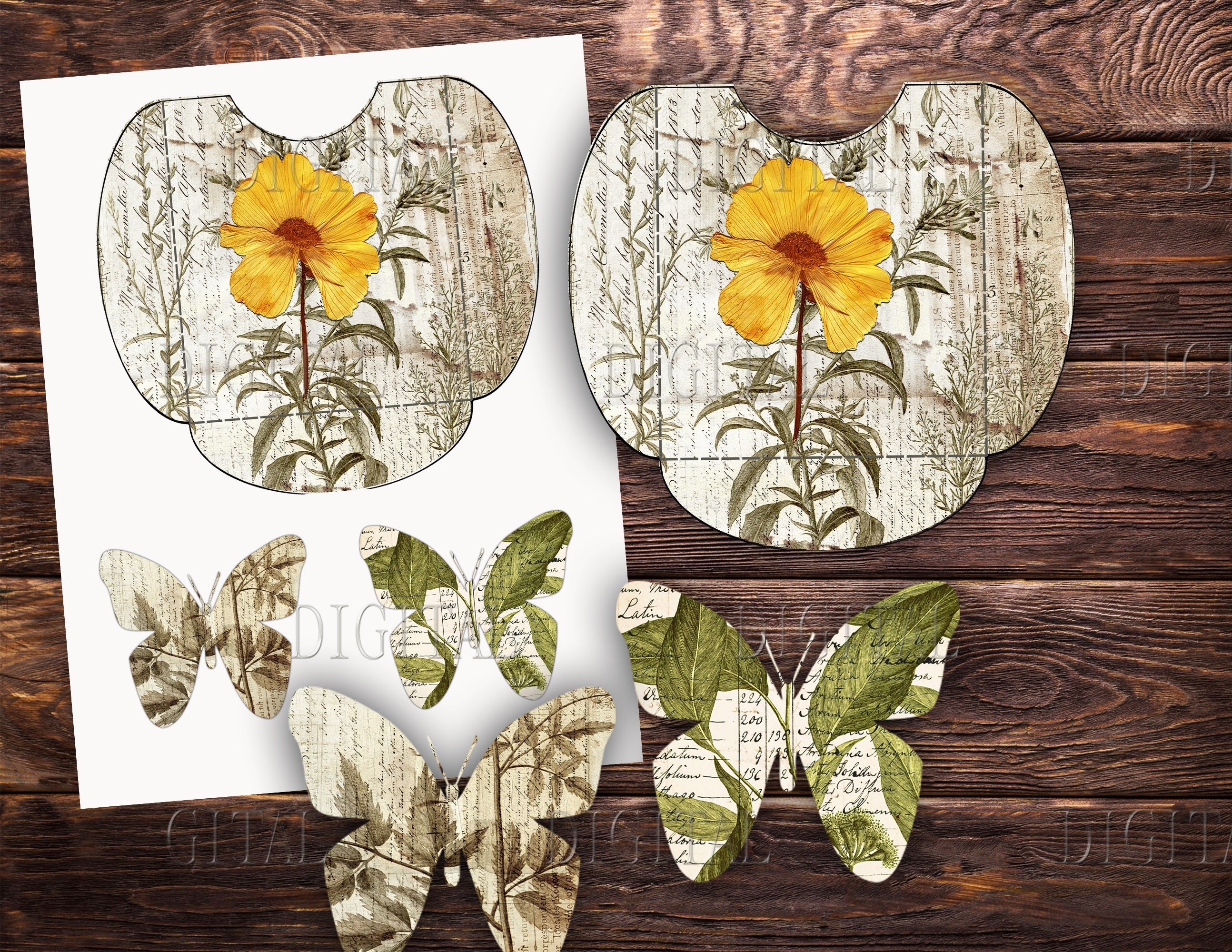 Dried Wildflowers Scrap Pack Pressed Flower Printable - Etsy