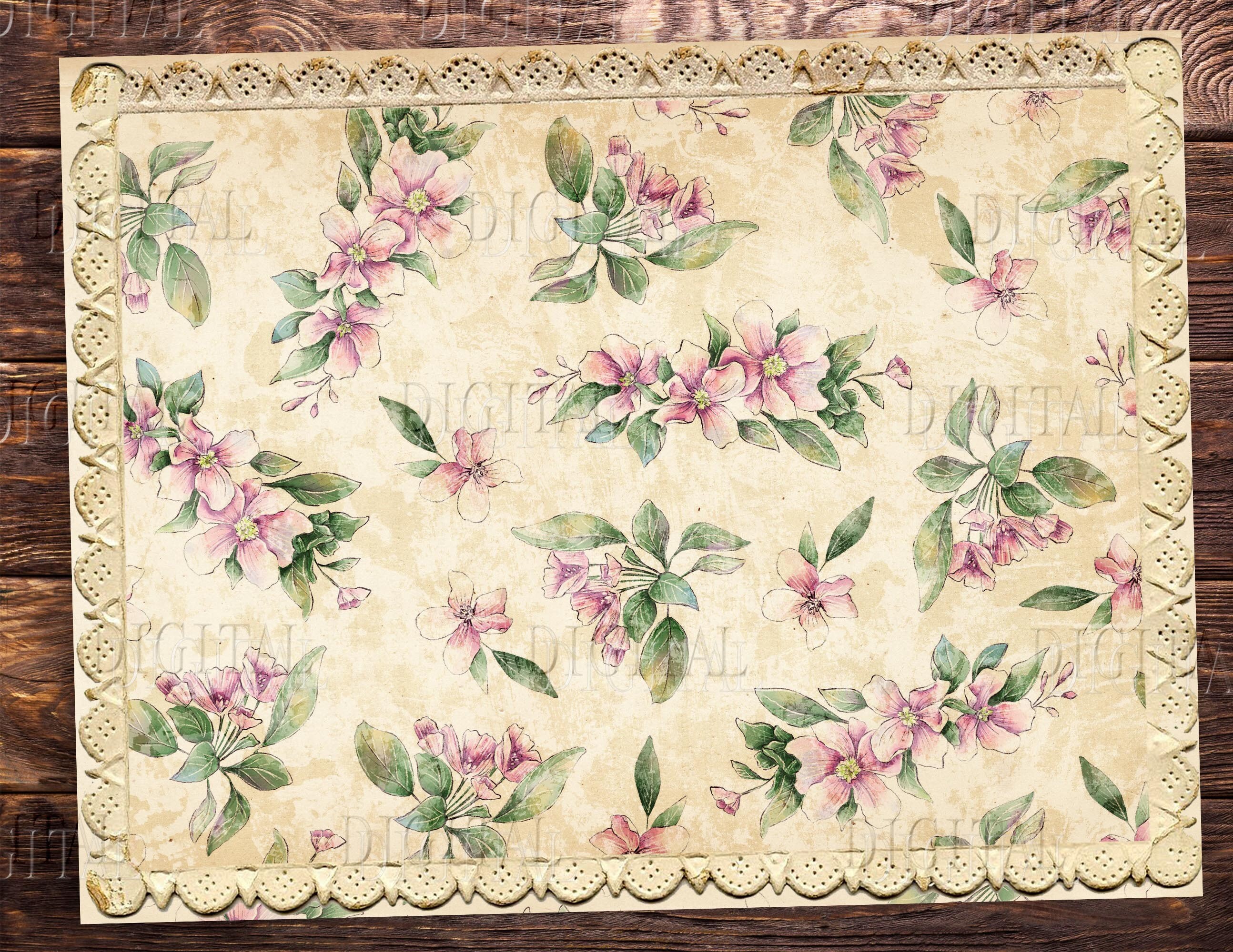 French Floral Insert, Junk Journal Pages, Journal Supplies, Vintage ...