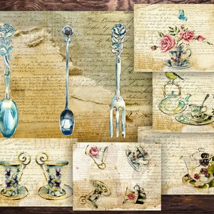Kit de diario de té, regalo para amantes del té, páginas para el té de la tarde, PDF