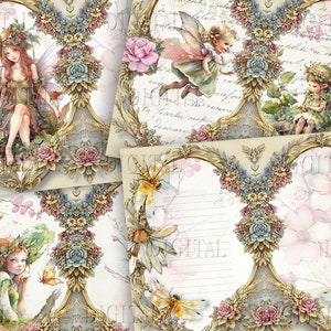 Fairy Fantasy Kit, Fairy Junk Journal, Fantasy Fairy Collage Printables, PDF