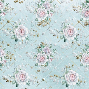 Vintage Rosen Digitales Papier, 10 Shabby Chic Collage Sheets, Rosen Scrapbook Papier, PDF
