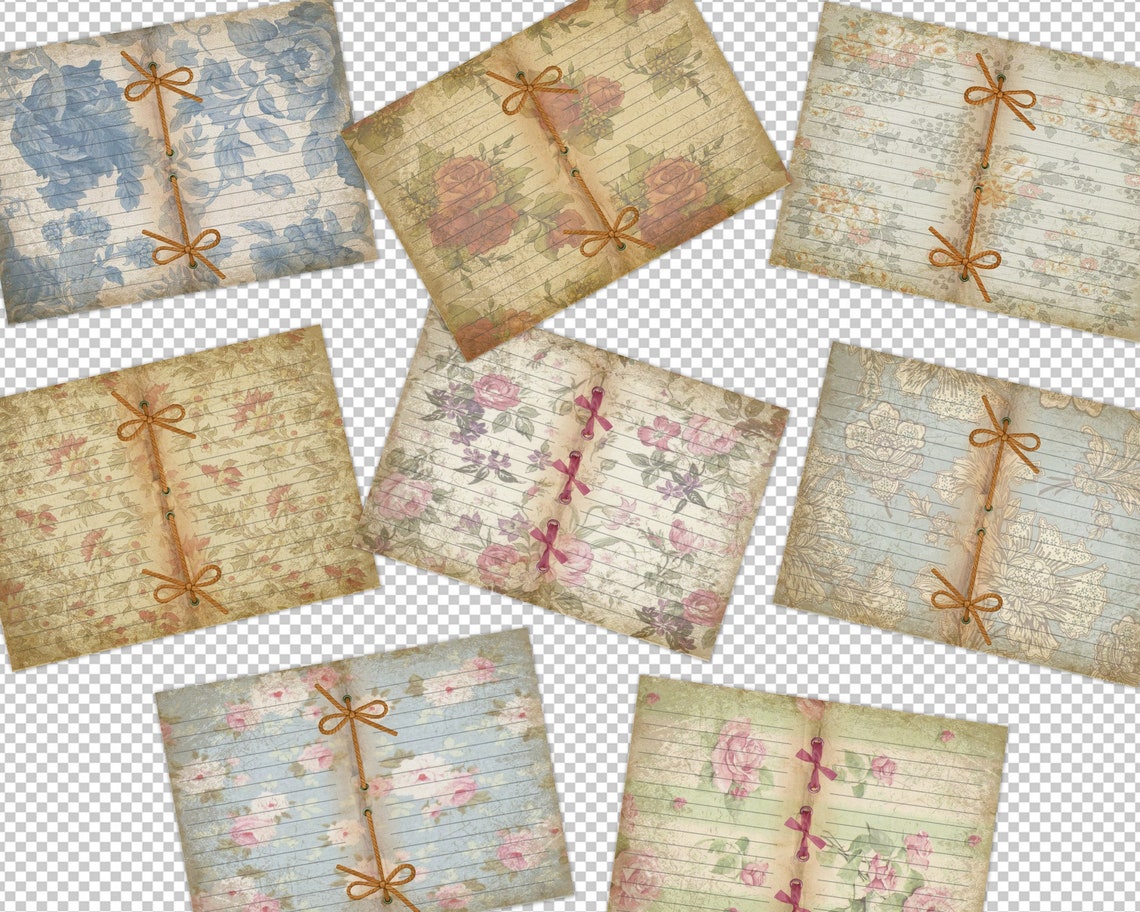 Lined Journal Pages Printable Paper Junk Journal Digital | Etsy