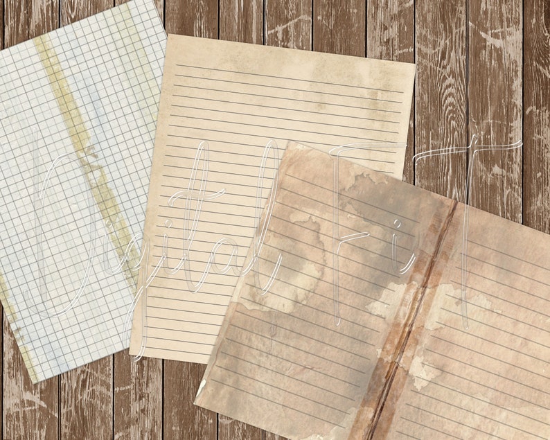 Grunge Lined & Graph Paper: Junk Journal Printable (PDF) - Etsy