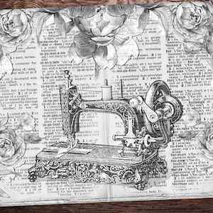 Carta bianca nera, risparmio inchiostro, 10 pagine di dizionario di immagini antiche, PDF