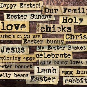 Parole di Pasqua, 20 parole digitali stampabili - Download digitale istantaneo, JPG