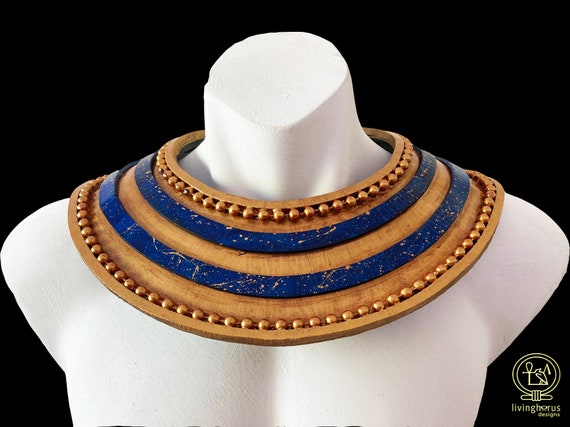 Ancient Egyptian Tutankhamun Usekh Collar Faux Lapis lazuli King Tut Etsy