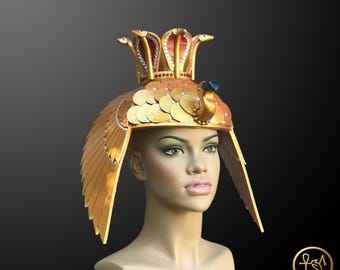 古代エジプトの王妃ネフェルタリの王冠レプリカ - 手作りの高級品