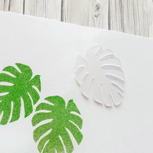 Set di francobolli, Timbro Monstera, Set di 3, Francobollo Tropicale, Timbro in Silicone, Timbro chiaro, Timbro Naturale, Timbro Pianta, Francobolli Smontati