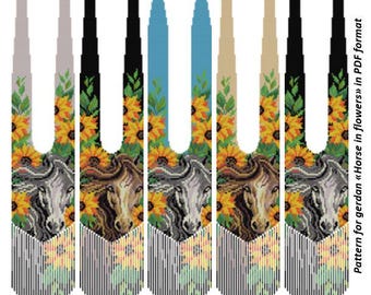 Beaded Gerdan Pattern, Horse Necklace Scheme, Geometric Bead Weaving (PDF Download)
