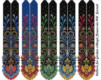 Beaded Gerdan Pattern, Magic Flower Necklace, Loom Bead Weaving (PDF Pattern)