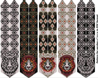 Tiger Gerdan Beading Pattern, Loom Necklace Scheme (PDF Pattern)