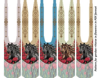 Beaded Gerdan Pattern, Horse Necklace Scheme, Geometric Bead Weaving (PDF Download)