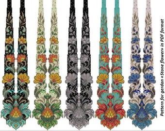 Beaded Gerdan Pattern, Stone flower Necklace, Loom Bead Weaving (PDF Pattern)