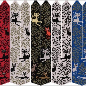 Motif Gerdan en perles, programme de colliers pour métiers à tisser africains, chats rigolos (PDF)