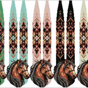 Beaded Gerdan Pattern, Horse Necklace Scheme, Geometric Bead Weaving (PDF Download)
