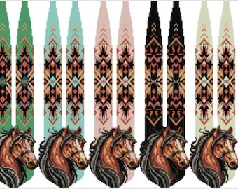 Beaded Gerdan Pattern, Horse Necklace Scheme, Geometric Bead Weaving (PDF Download)