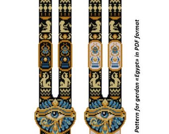 Beaded Gerdan Pattern, Egypt Scarab Beetle Necklace, Loom Bead Weaving (PDF Pattern)