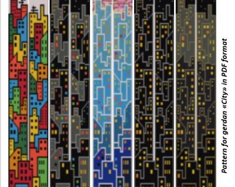 Beaded Gerdan Pattern, Cityscape Necklace, Loom Bead Weaving (PDF Format)