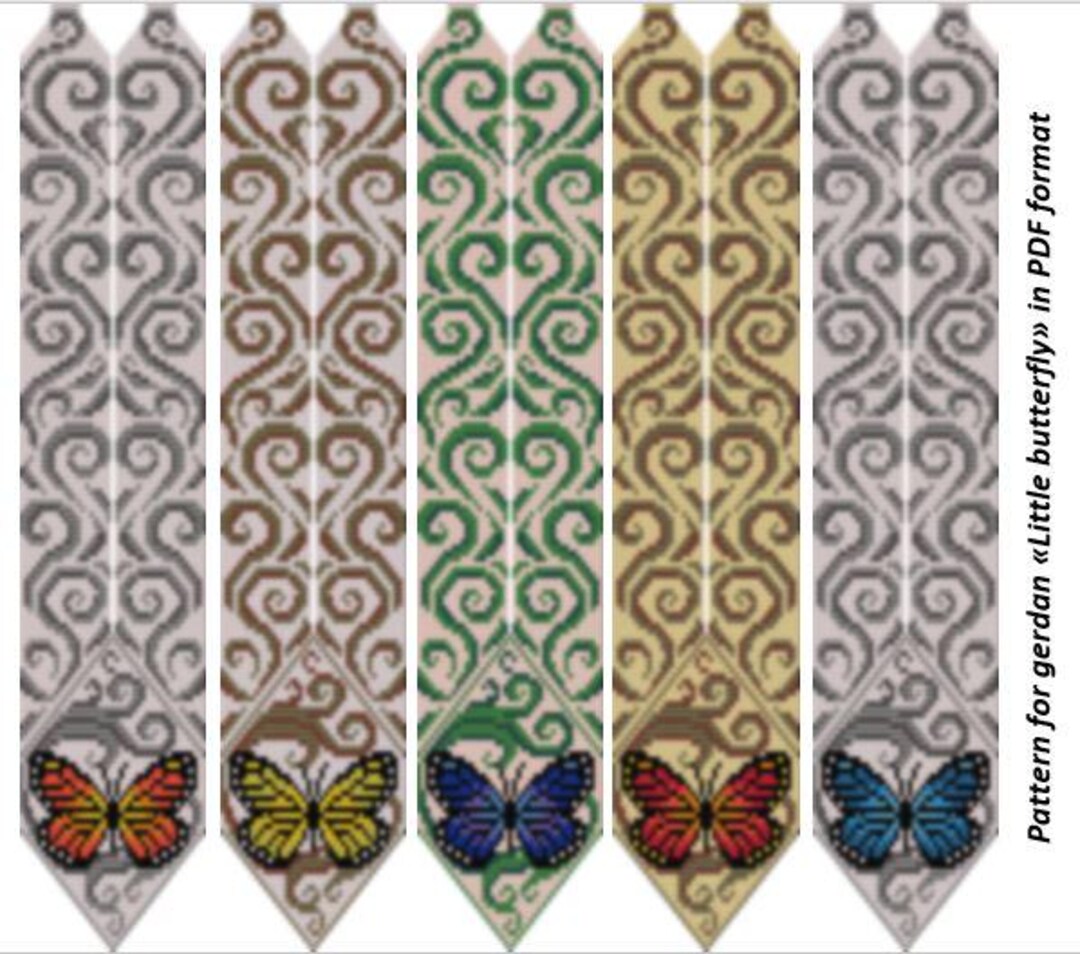 Beaded Gerdan Pattern, Little Butterfly, Loom Bead Weaving (PDF Format ...