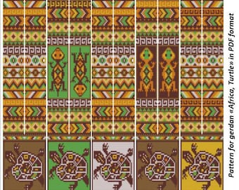 Beaded Gerdan Pattern, Africa Loom Necklace Scheme, Turtle  (PDF Format)