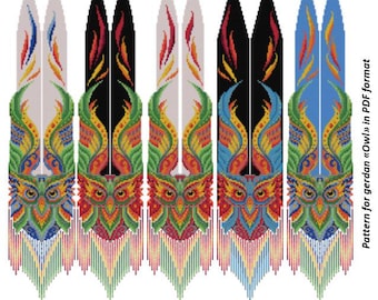 Owl Gerdan Beading Pattern, Loom Bead Weaving (PDF Pattern)