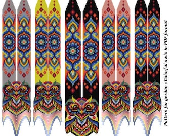 Owl Medallion Gerdan Beading Pattern, Loom Bead Weaving (PDF Pattern)