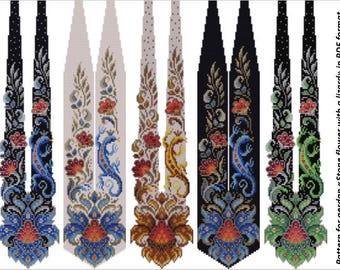 Beaded Gerdan Pattern, Stone flower with a lizard Necklace, Loom Bead Weaving (PDF Pattern)