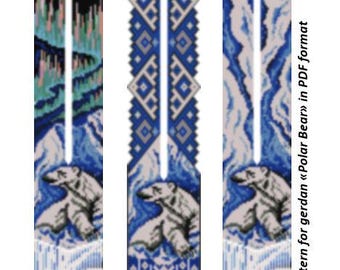 Polar Bear Gerdan Beading Pattern, Loom Beadwork (PDF Pattern)