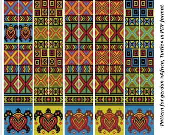 Beaded Gerdan Pattern, Africa Loom Necklace Scheme, Turtle  (PDF Format)
