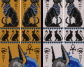 Patrón de Gerdan con cuentas, collar egipcio, ojo de Ra, Anubis