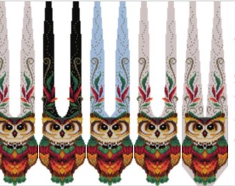 Owl Medallion Gerdan Beading Pattern, Loom Bead Weaving (PDF Pattern)