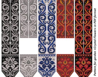 Beaded Gerdan Pattern, Africa Loom Necklace Scheme, Crystal Flower (PDF)