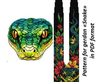 Beaded Gerdan Pattern, Snake Necklace, Loom Bead Weaving (PDF Pattern)