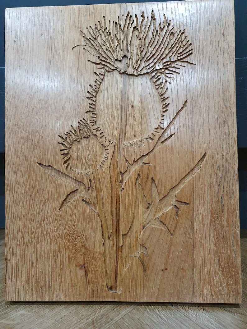 Scottish Thistle Made from Solid Oak Etsy