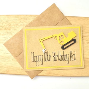 Personalised Digger Birthday Card