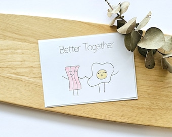 Better Together Bacon and Eggs Love Card | Valentine's Day Card | CardsanCraftsbySusie