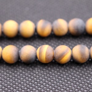 Natural Matte Yellow Tigereye Round Beads, 6mm 8mm 10mm 12mm 14mm Matte Yellow Tigereye Beads, Matte Round beads, 15 inches 1 strand.
