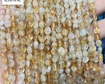 Natural Citrine Nugget Beads, 6×8mm 8×10mm  Citrine Chip Beads,  Citrine Beads,15 inch per strand