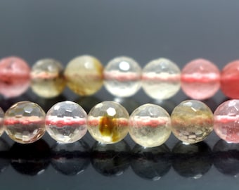Natural Cherry Quartz Round Beads,6mm 8mm 10mm 12mm faceted Cherry Quartz Beads, faceted Cherry Quartz Beads,Faceted Round beads