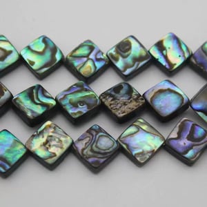 5PCS  Abalone shell Diagonal Square Beads, 8mm 10mm 12mm 14mm 16mm 18mm  abalone shell Diagonal Square Beads Wholesale