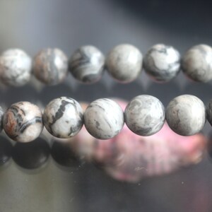 Grey Picasso Jasper Round Beads,6mm 8mm 10mm 12mm Grey Picasso Jasper Beads, Smooth And Round Beads,15 inches strands