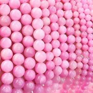 Deep Pink Jade Round Beads, 4mm 6mm 8mm 10mm 12mm Deep Pink Jade Beads,  Deep Pink Jade Smooth Round beads,15 inches 1 strand.